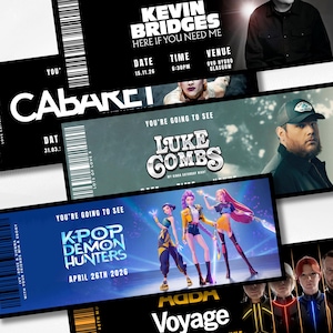 Personalized Concert Ticket Souvenir: Custom Gig Ticket Gift