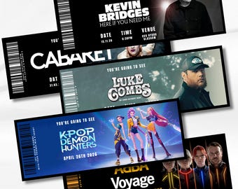 Personalized Concert Ticket Souvenir: Custom Gig Ticket Gift