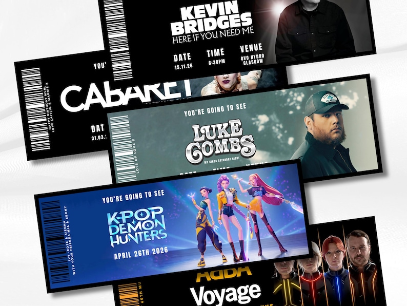 Personalized Concert Ticket Souvenir: Custom Gig Ticket Gift image 1