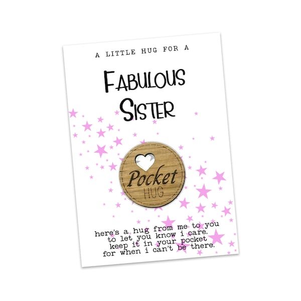 Pocket Hug, Token Gift, Fabulous Sister, You've Got This, Sending Hugs, Just for You Gift, Gift For Sister