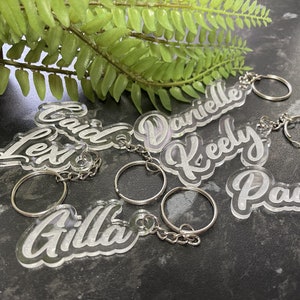 Acrylic Keyring, Personalised Name Keyring, Any Name Acrylic Keychain, Laser Cut Keyring