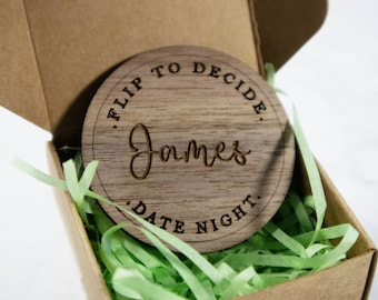 Personalized Decision Flip Coin: Valentine's Day Date Night Gift