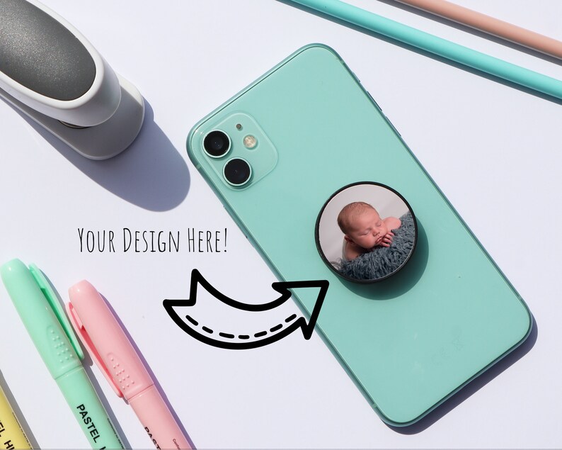 High Quality ABS Personalised Photo Phone Grip, Phone Holder, Personalised Photo Gift, Baby Gift, Friends, Birthday Photo Gift image 3