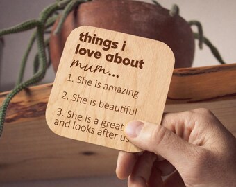 Personalized Wooden Coaster: 'Things I Love About You' - Sentimental Gift