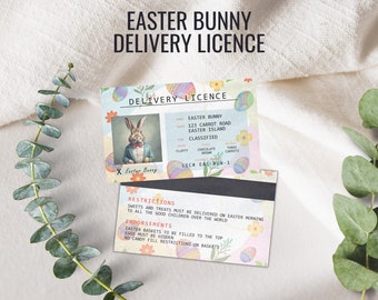 Easter Bunny Delivery License, Easter Bunny Driving License, Hopping License, Easter Novelty Gift, Novelty Gift For Kids