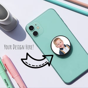 High Quality ABS Personalised Photo Phone Grip, Phone Holder, Personalised Photo Gift, Baby Gift, Friends, Birthday Photo Gift image 2