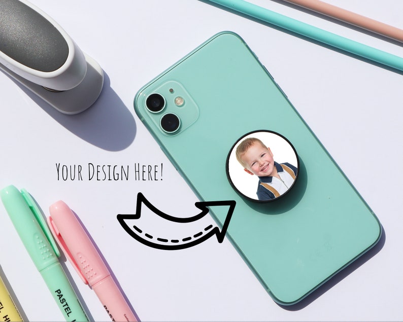 High Quality ABS Personalised Photo Phone Grip, Phone Holder, Personalised Photo Gift, Baby Gift, Friends, Birthday Photo Gift image 2