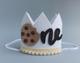 Krone zum 1. Geburtstag für Jungen, Outfit für die Milk&Cookies-Geburtstagsparty, Banner für den Hochstuhl