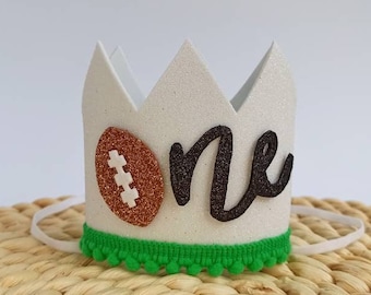 Traje de cumpleaños de fútbol, cumpleaños de un año, sombrero de cumpleaños de touchdown, pancarta para trona de primer año