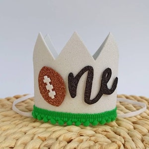 Football birthday outfit, one year down birthday, touchdown birthday hat