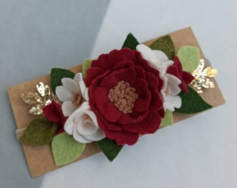 Corona di fiori di campo bordeaux, corona di compleanno del bambino, abito da ragazza bordeaux, accessori per capelli da bambina