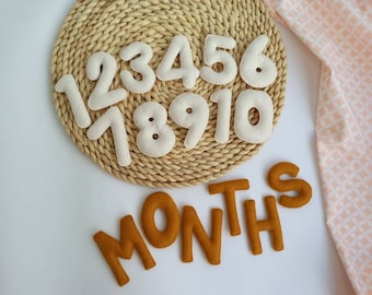 Baby monthly milestone, felt milestone numbers