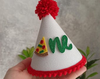 Pizza 1st birthday party hat, Pizza Birthday party, Pizza Birthday Decor, Pizza party slice of fun, Slice slice baby, love you to pizzas