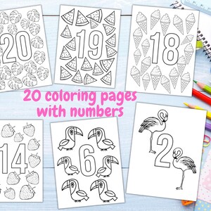 Number Coloring Sheets 1-20, Coloring Pages With Numbers for Kids ...