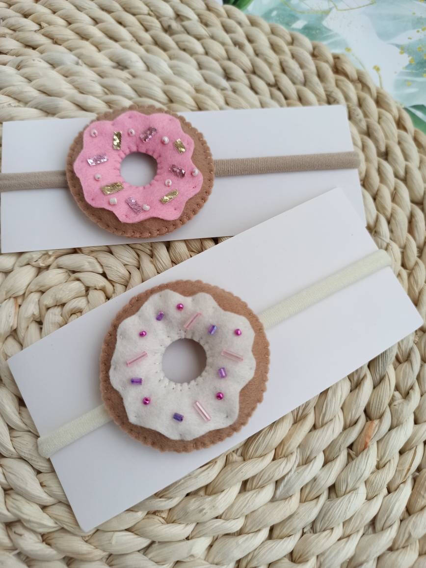 Donut headband for girls Donut birthday crown Baby donut photo Etsy
