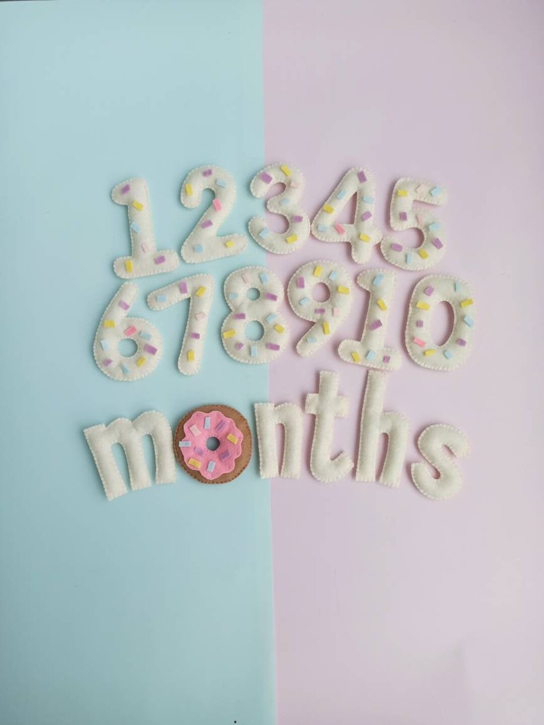 Donut Milestone Numbers, Baby Milestone Cards, Babys First Year Monthly ...