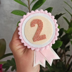 1st Birthday Badge, Custom birthday girl reusable badge, Birthday Pin
