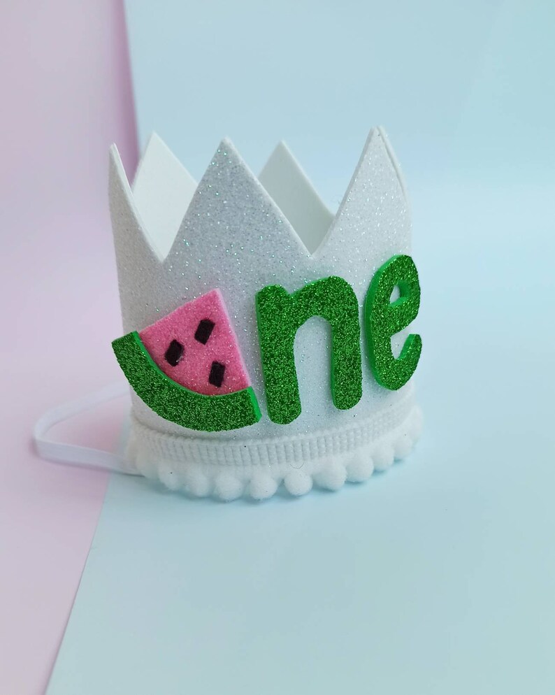 Watermelon Birthday Crown Watermelon 1st Birthday Watermelon Birthday outfit White watermelon crown Red watermelon crown One in a Melon