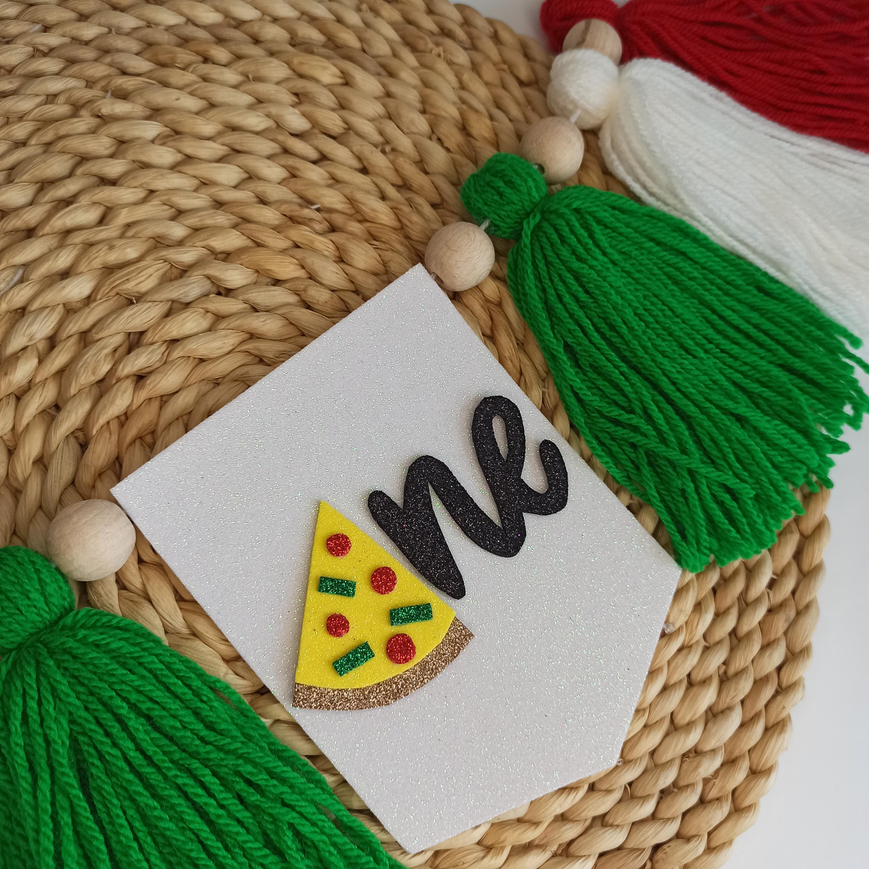 Striscione Compleanno A Tema Pizza 2m - Fette Rosse E Verdi Per Festa Bambini - 5