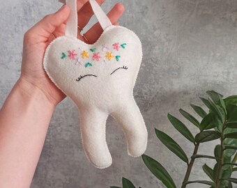Cuscino personalizzato fatina dei denti con tasca, regali personalizzati per bambini, cuscino fatina dei denti per ragazze
