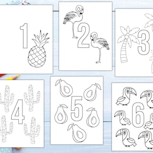 Number coloring sheets 1-20, Coloring pages with numbers for kids, learn numbers, printable coloring pages