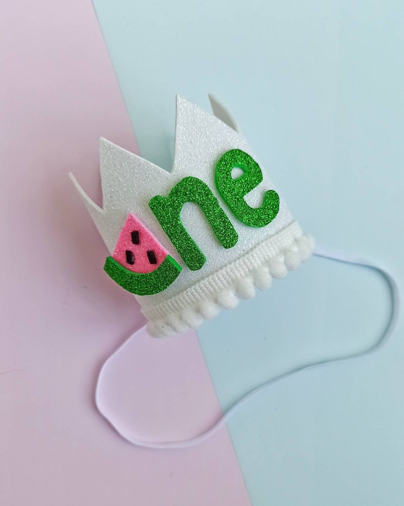 Watermelon Birthday Crown Watermelon 1st Birthday Watermelon Birthday outfit White watermelon crown Red watermelon crown One in a Melon