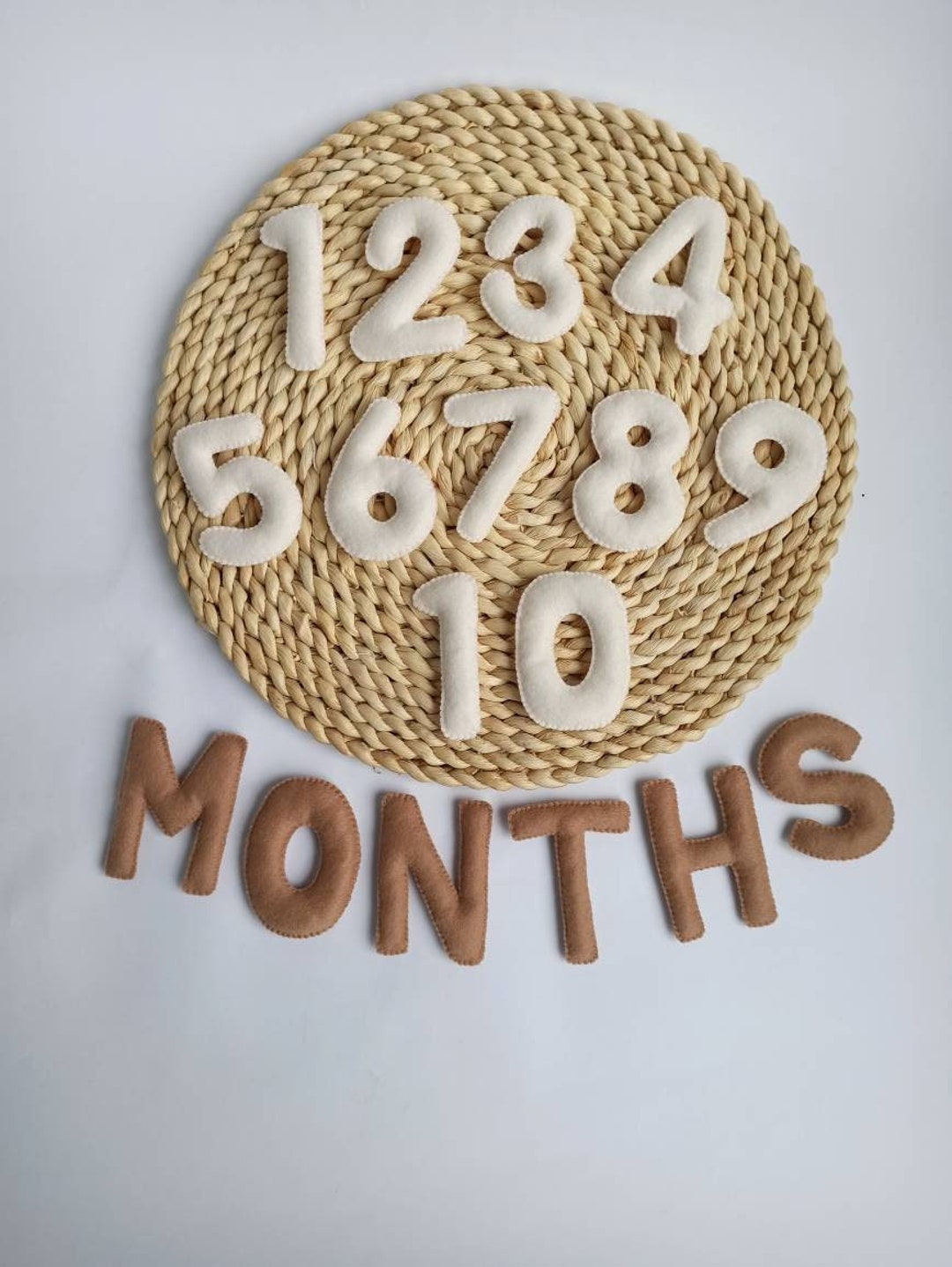 Felt Baby Milestone Numbers, Baby Monthly Milestone, Baby Month Tracker ...