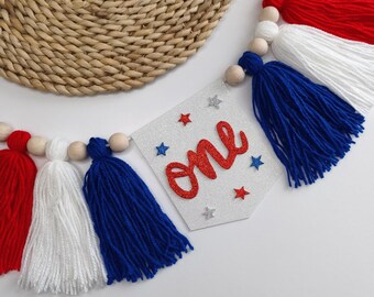 Stars stripes and lots of fun birthday party, 4th of July 1st birthday, our little firecracker, One American Babe Party banner