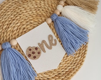 Chocolate Chip Cookie High Chair banner, Cookie 1st birthday party decorations, Milk and Cookies first birthday decor, One Sweet Boy Sign