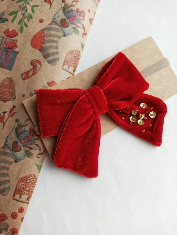 red velvet baby headband
