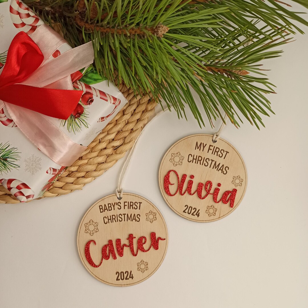 Baby's First Christmas Ornament, My First Christmas Gift Tag for Kids