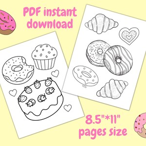 Donut Coloring Pages for Kids Donut Birthday Party - Etsy