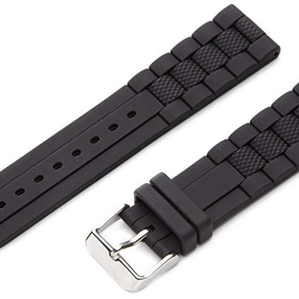g24 22mm 24mm Black Silky Soft Silicone Rubber Diver Watch Band Strap For Most Diver Watch