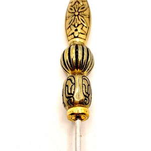 Gold Antique Metal Design Beaded Cigar Accessory; Cigar Nubber; Cigar Poker, Bowl Cleaner