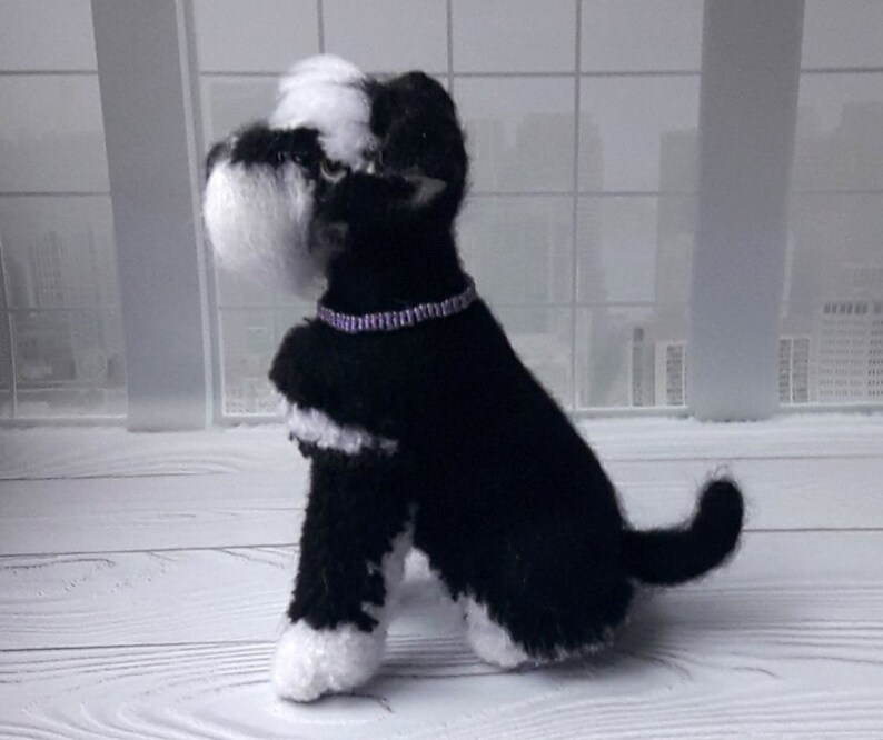 Realistic stuffed dog schnauzer personalized dog Miniature | Etsy