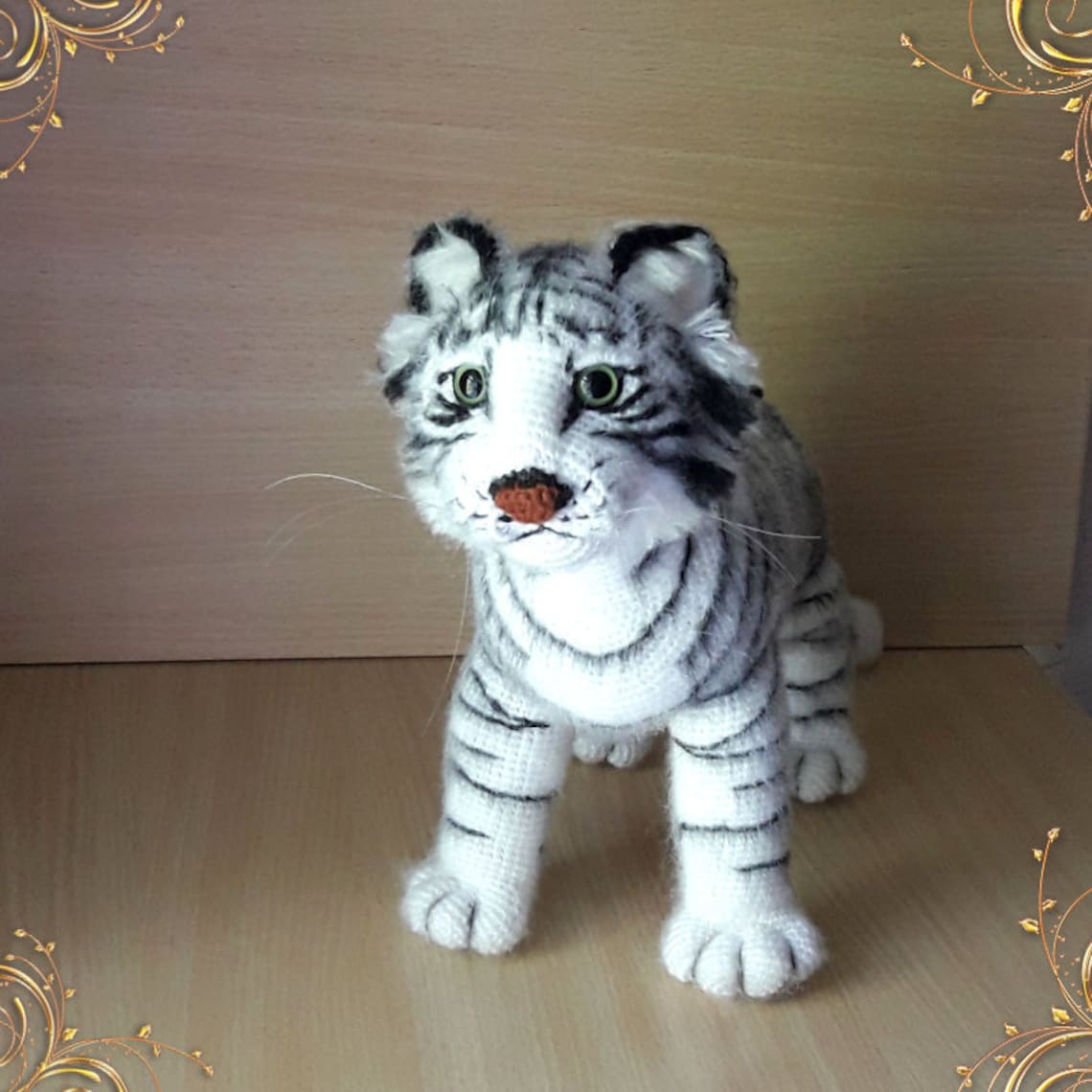Tiger animal White Tiger toy crochet realistic young tiger Etsy