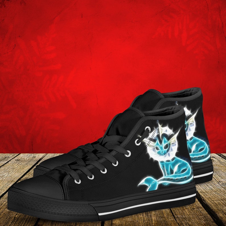 women/'s and kid/'s shoes shoes men/'s Pokemon Vaporeon High tops Vaporeon sneakers Pokemon shoes
