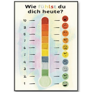 Regenbogen Gefühle Thermometer, Gefühle Poster, Therapie Neurodivers Deko, Ruhe Ecke Poster, Soziales emotionales Lernen Poster, Autismus