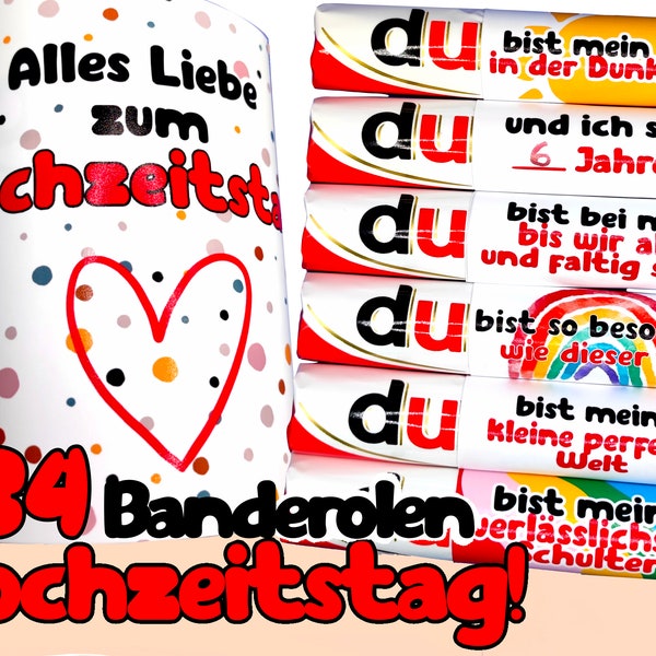 Download: 34 Duplo Banderolen Hochzeitstag Hochzeit, Jahrestag, Liebesbeweis, Geschenk, Ehefrau, Last- Minute, Ehemann, Heirat, Ehe, DIY