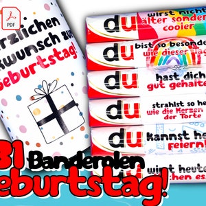 Pobierz: 31 Duplo banderoles urodziny uniwersalne dla dzieci, dorosłych, 18, 30, 40, 50, 60, 70, konfigurowalne, prezent, last minute, zrób to sam