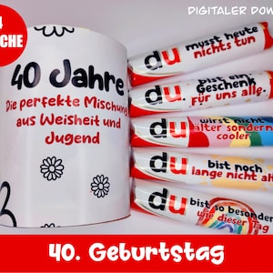 Download: 4o Birthday 24 Duplo Banderoles Universal, Adults, 18, 30, 40, 50, 60, 70, personalizable, gift, last minute, DIY