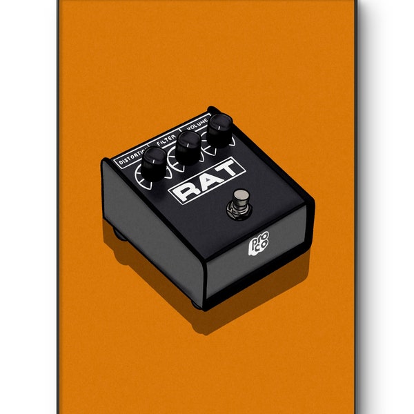 Digital Download Guitar Pedals rat Print effects Poster overdrive Retro guitarfx fuzz Illustration stompbox art delay apartment proco