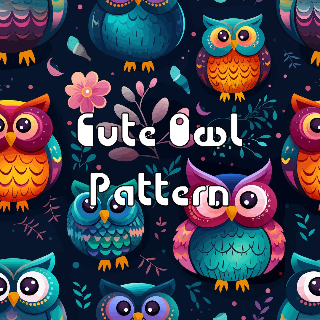 Digital Seamless Pattern With Cute Owls - Seamless Owl Pattern - Etsy