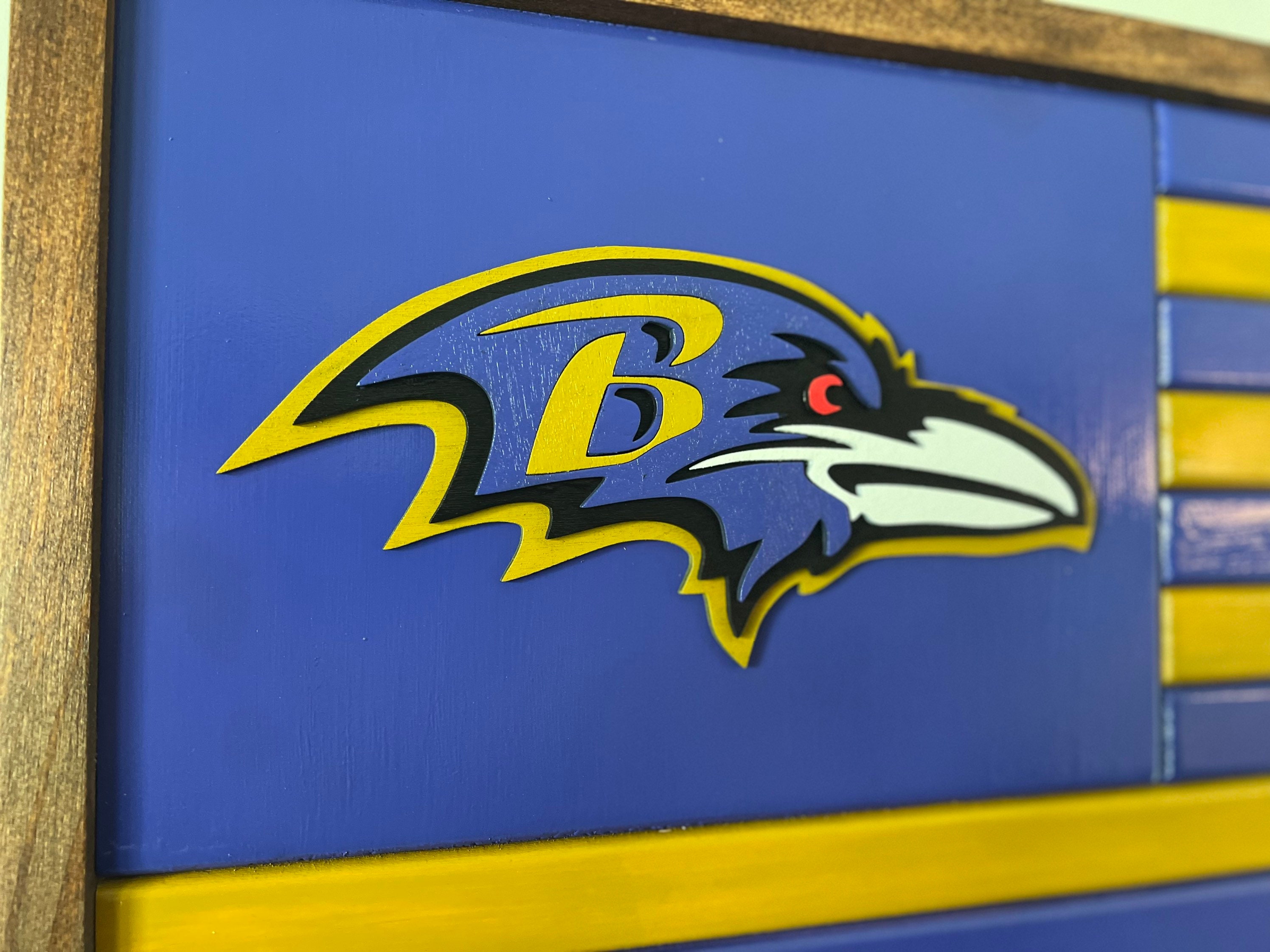 Custom Wooden Team Flags Personalized Sports Wall Art With 3D Logos