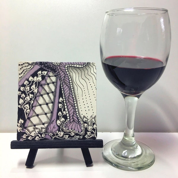 Tangles & Wine Zentangle® Inspired Art Project Tutorial