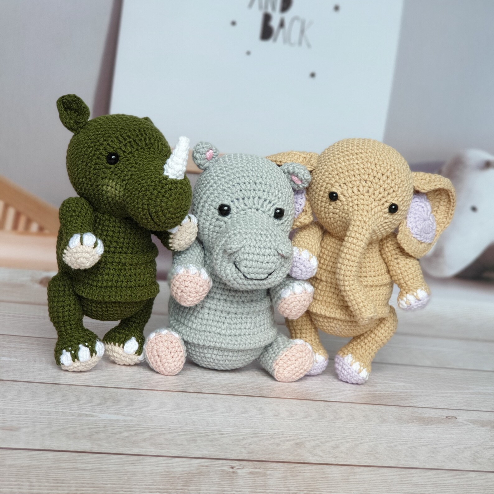 Crochet Pattern Safari Animals / set of 3 patterns / crochet Etsy