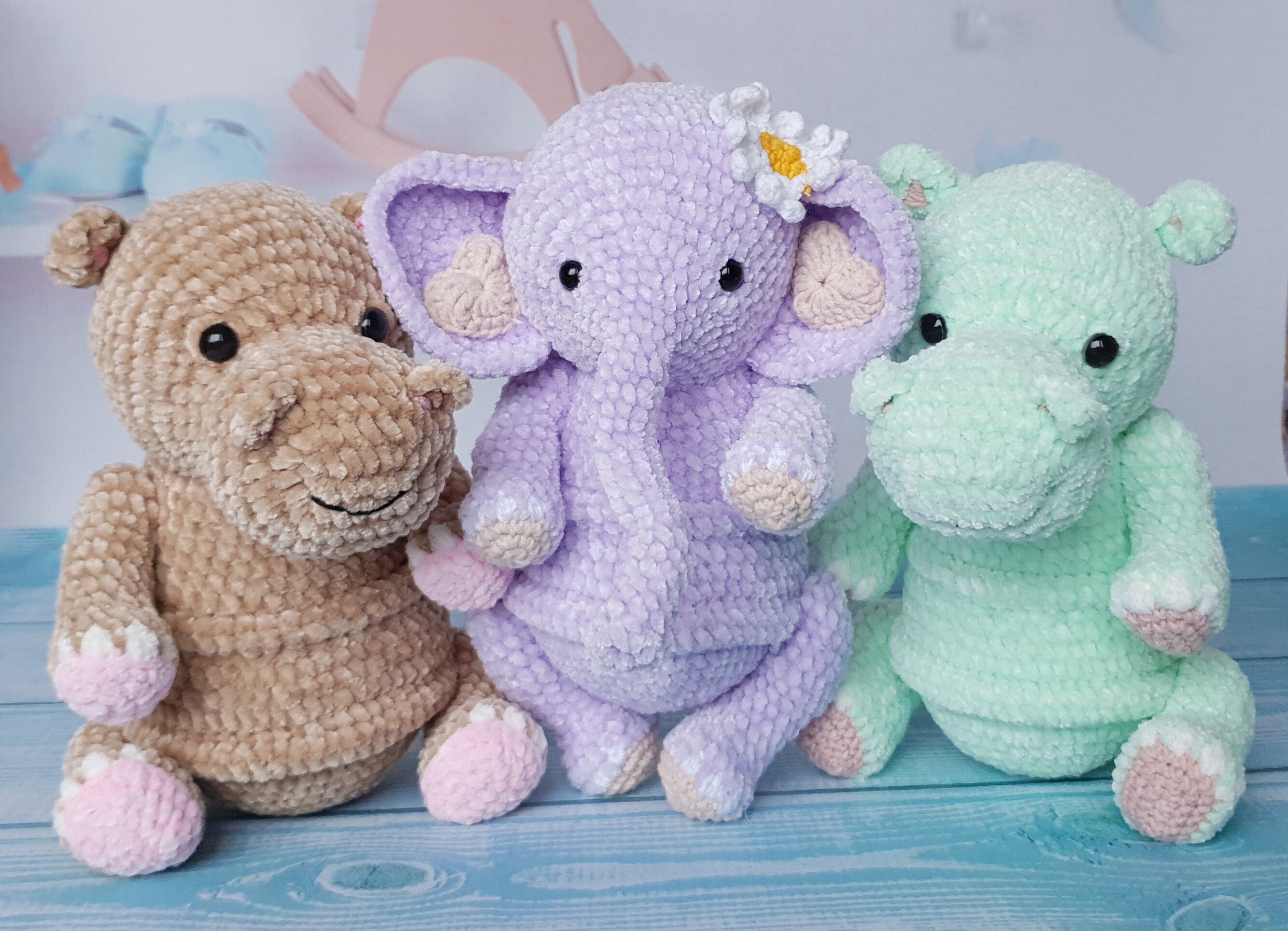 Crochet Pattern Safari Animals / set of 3 patterns / crochet Etsy