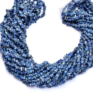 Natural Blue Lapis Lazuli Uncut Chip Beads: Top Grade Raw Gemstone, Tumble Chip Strand 34&quot;