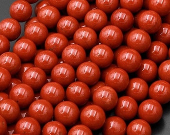 SHGbeads Perline Diaspro Rosso Opaco 8 Mm - 47-50 Pezzi Per Filone - Pietre Semipreziose Per Creazione Gioielli Fai Da Te - Foro 1 Mm - Senza Nichel