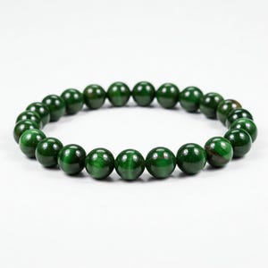 Green Tiger Eye Beaded Bracelet: Adjustable Gemstone Jewelry